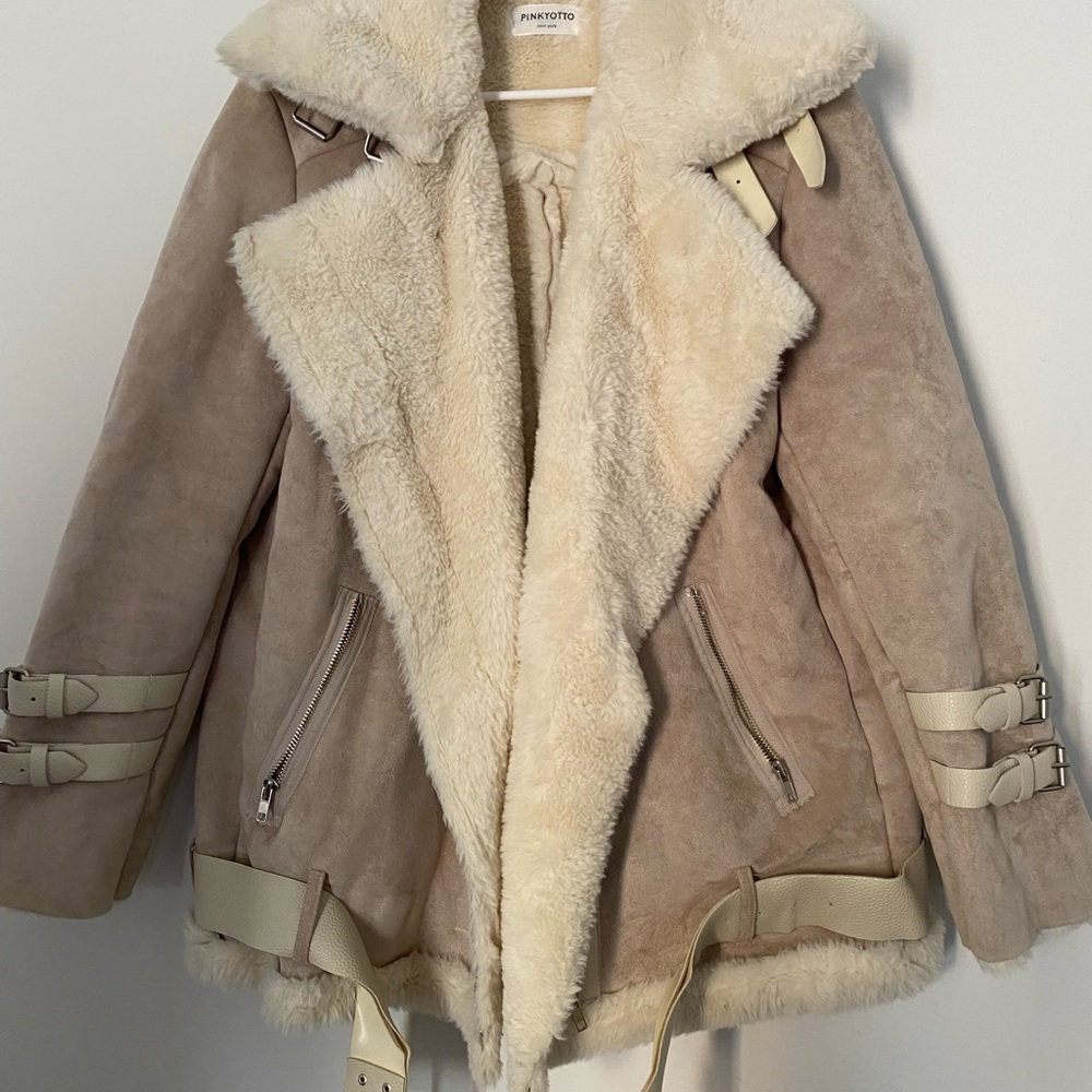 Pinkyotto moto Sherpa jacket